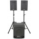 QTX Power set Basic, aktivní 8"" systém 2x125W + 250W vč. sady stojanů